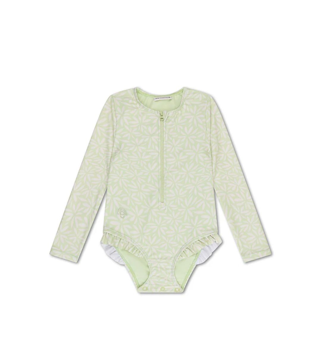 Bañador Protector para niñas Hojas Verdes