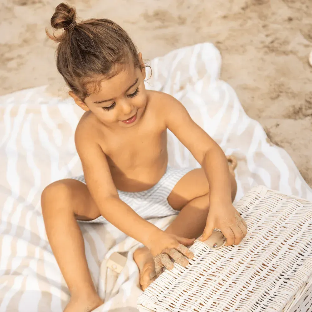 Shorts de baño - Celeste/Blanco