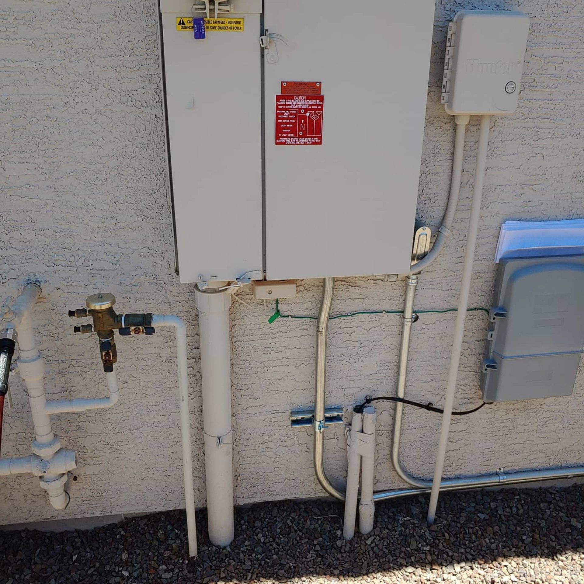 A white box with a red sticker that says abc on it