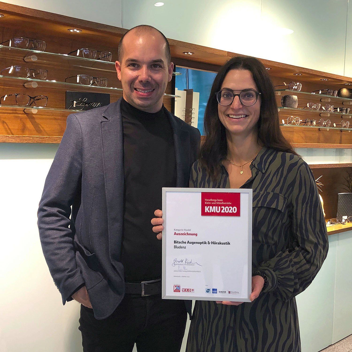 KMU 2020: Auszeichnung Kategorie Handel: Bitsche Augenoptik & Hörakustik