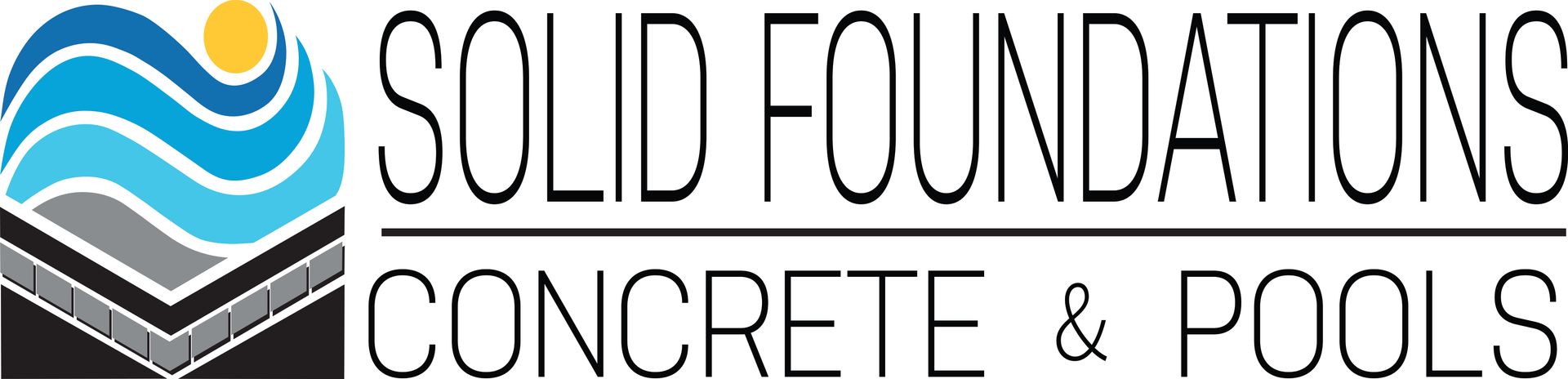A logo for rough cuts construction with a blue cube on a white background.