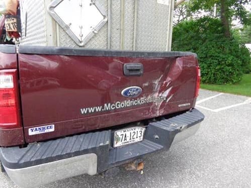 Damaged Rear Part Of Truck — Gardiner, ME — Daniel's Auto Body
