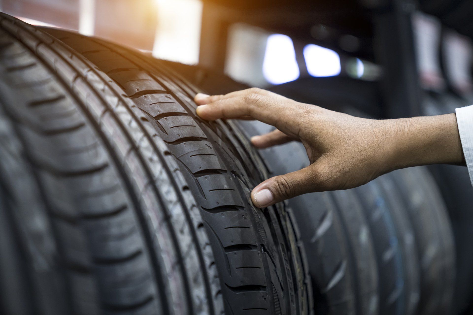 Checking Tires on Display — Gardiner, ME — Daniel's Auto Body