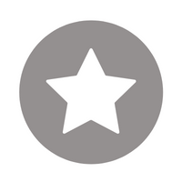 White star icon inside a gray circle on a white background