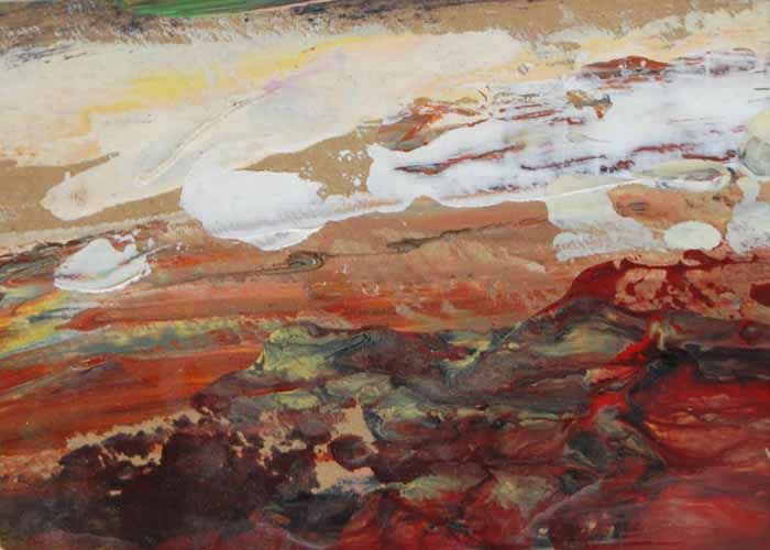 coastal view, oil sketch by Lorna Flanagan