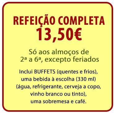 Uma placa amarela que diz refeiacao completa 19,90 euros