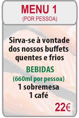 Um menu para um restaurante em uma língua estrangeira