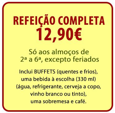 Uma placa amarela que diz refeiacao completa 19,90 euros