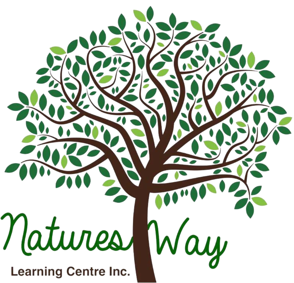 The logo for natures way learning centre inc. shows a tree with green leaves.