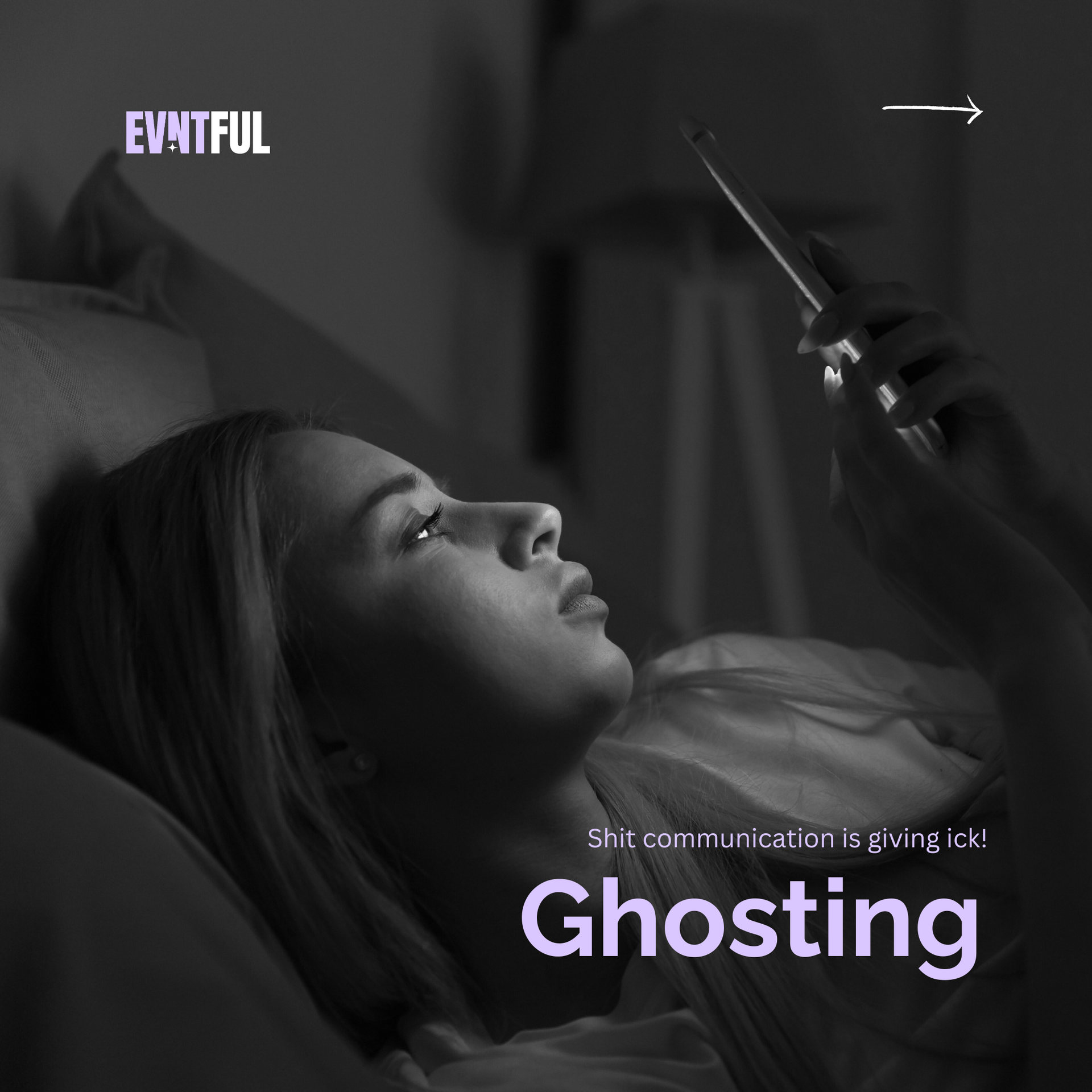 A girl staring at her phone, experiencing the disappointment of being ghosted on a dating app