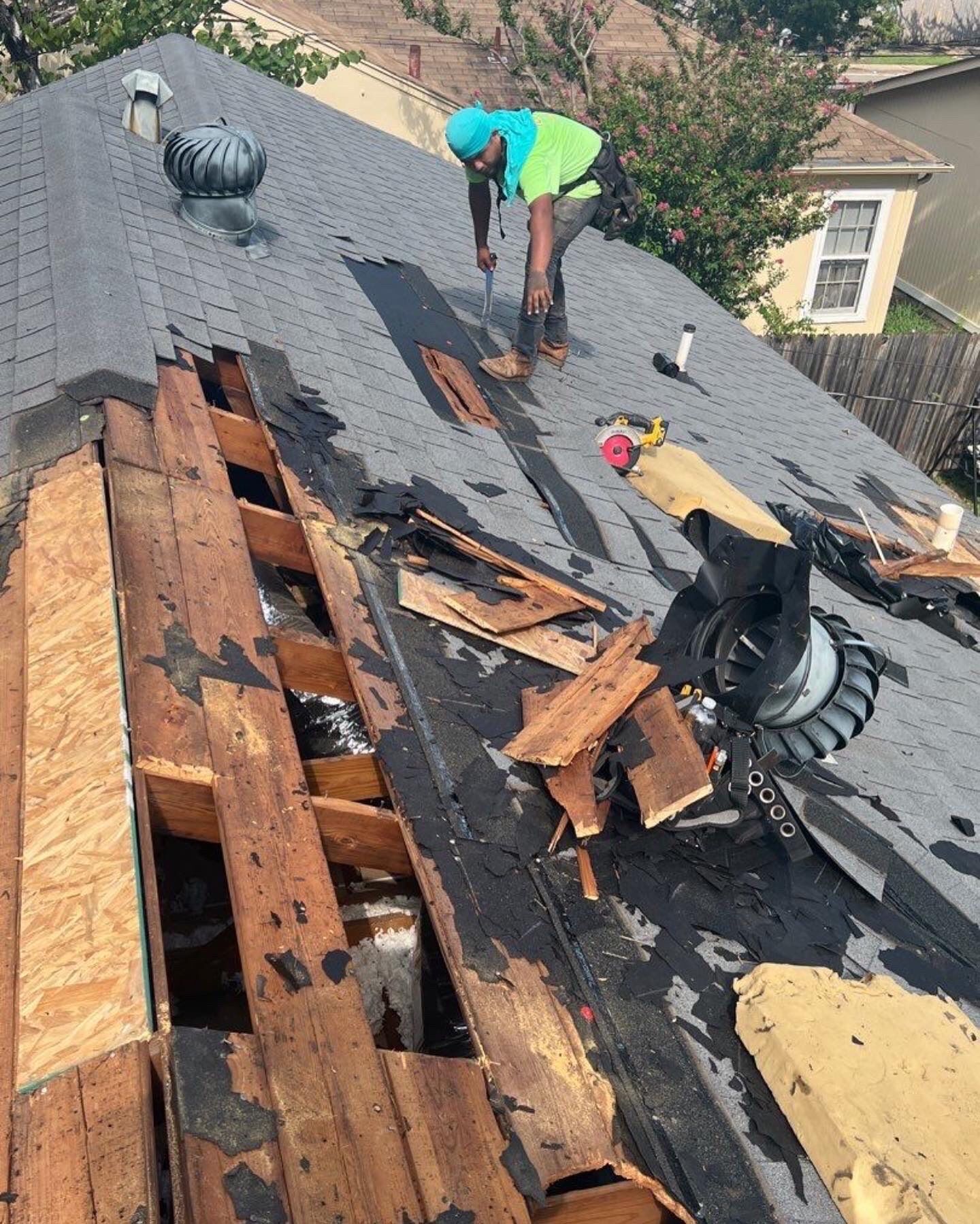 Man Fixing A Roof — Sherman, TX — Top Repair Roofing