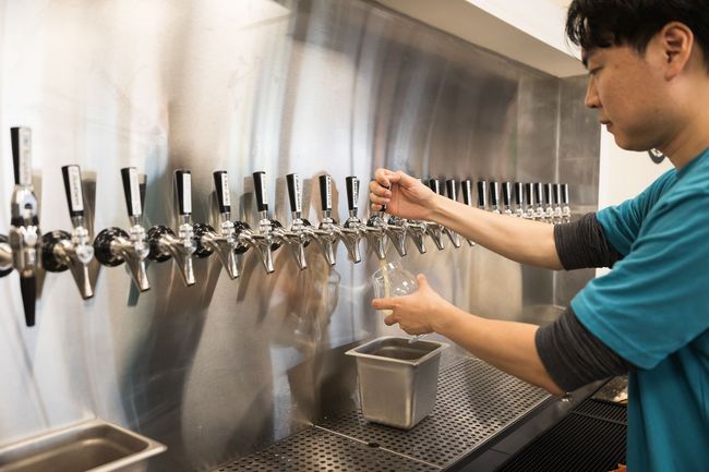 A flight of craft beer