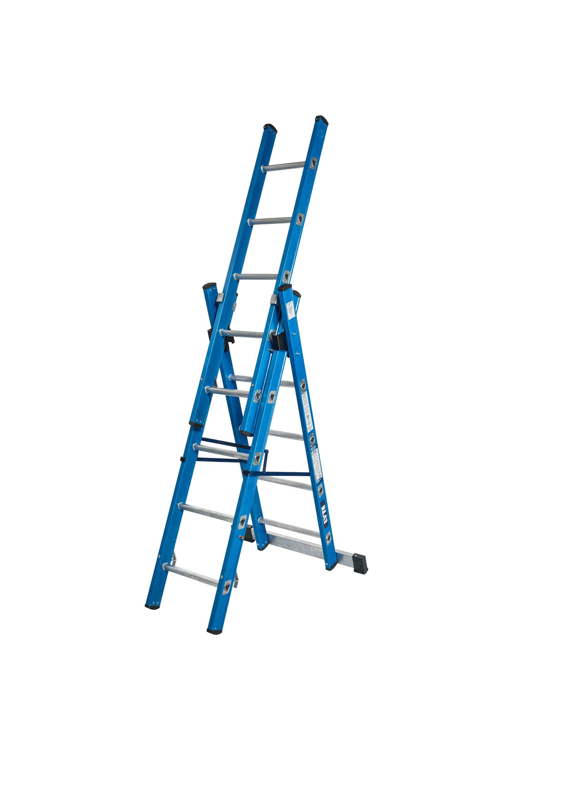 A ladder is sitting on top of a white surface.