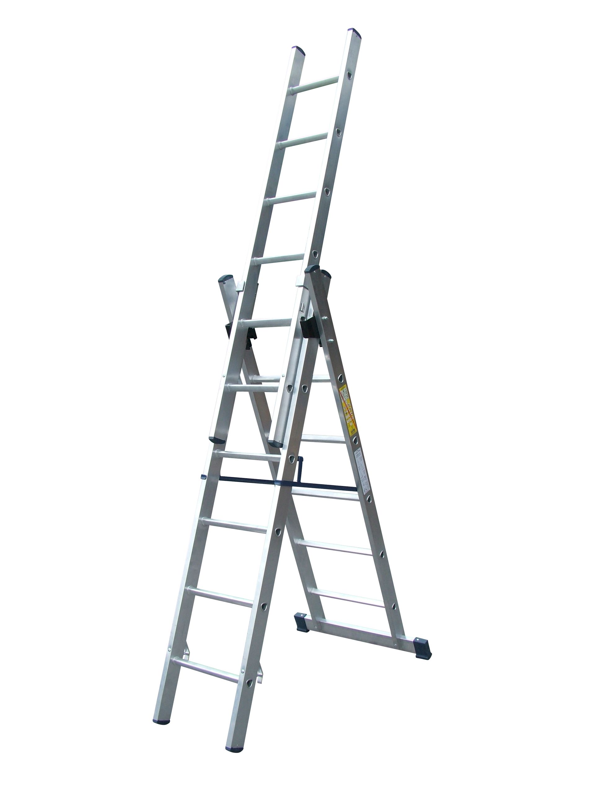 A ladder is sitting on top of a white surface.