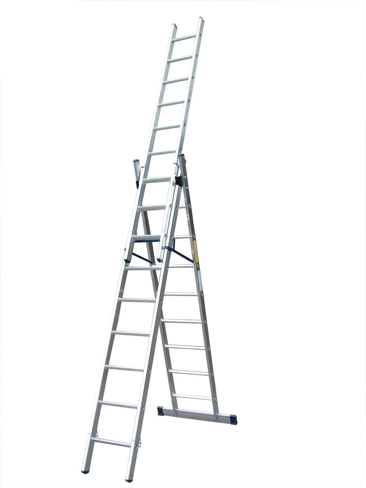 A ladder is sitting on top of a white surface.
