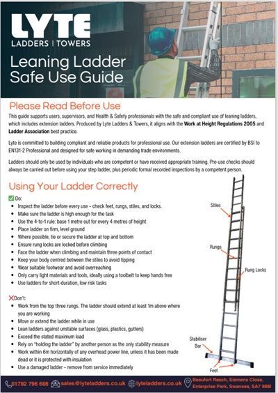 Leaning Ladder Safe Use Guide Document