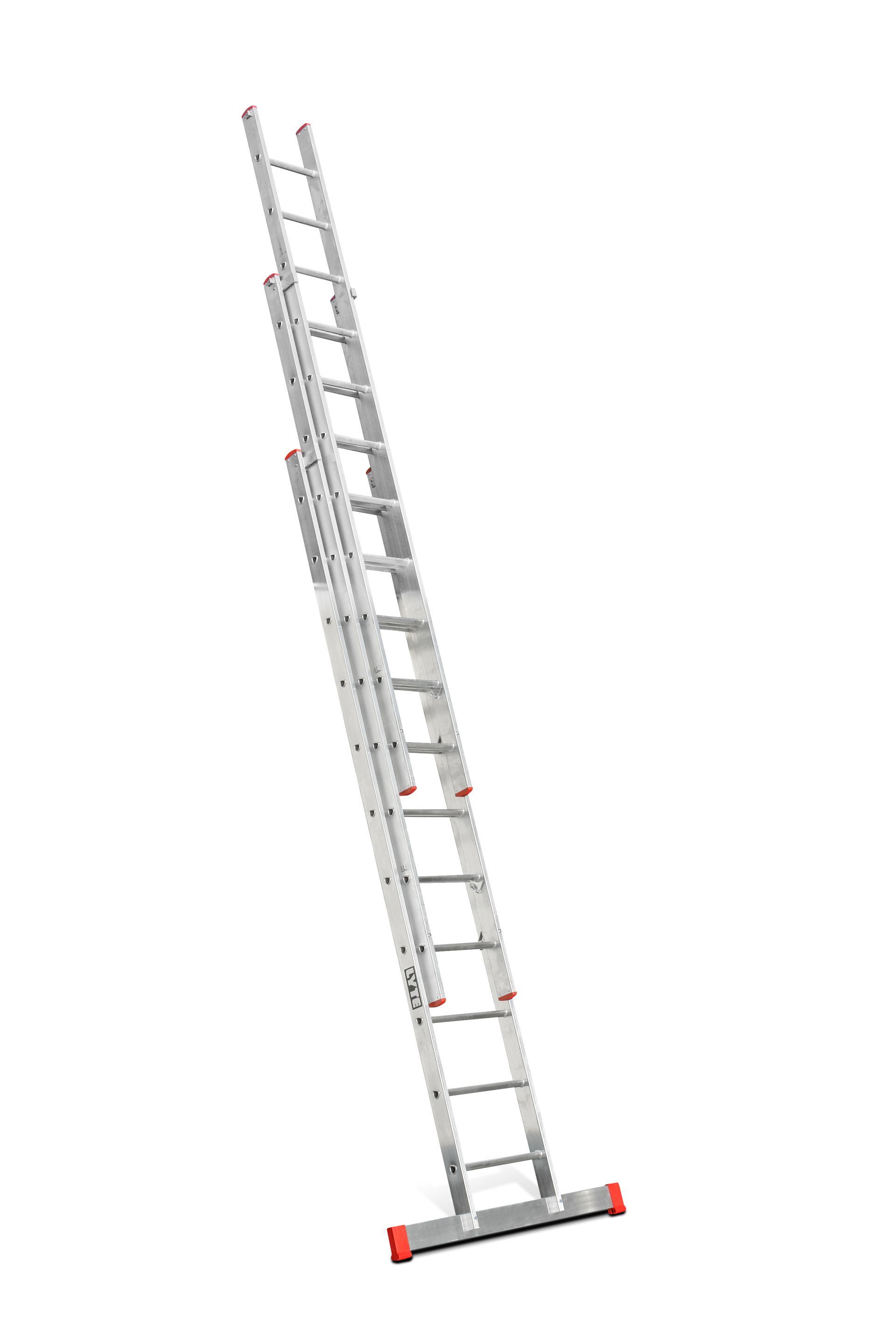 A ladder is sitting on top of a white surface.