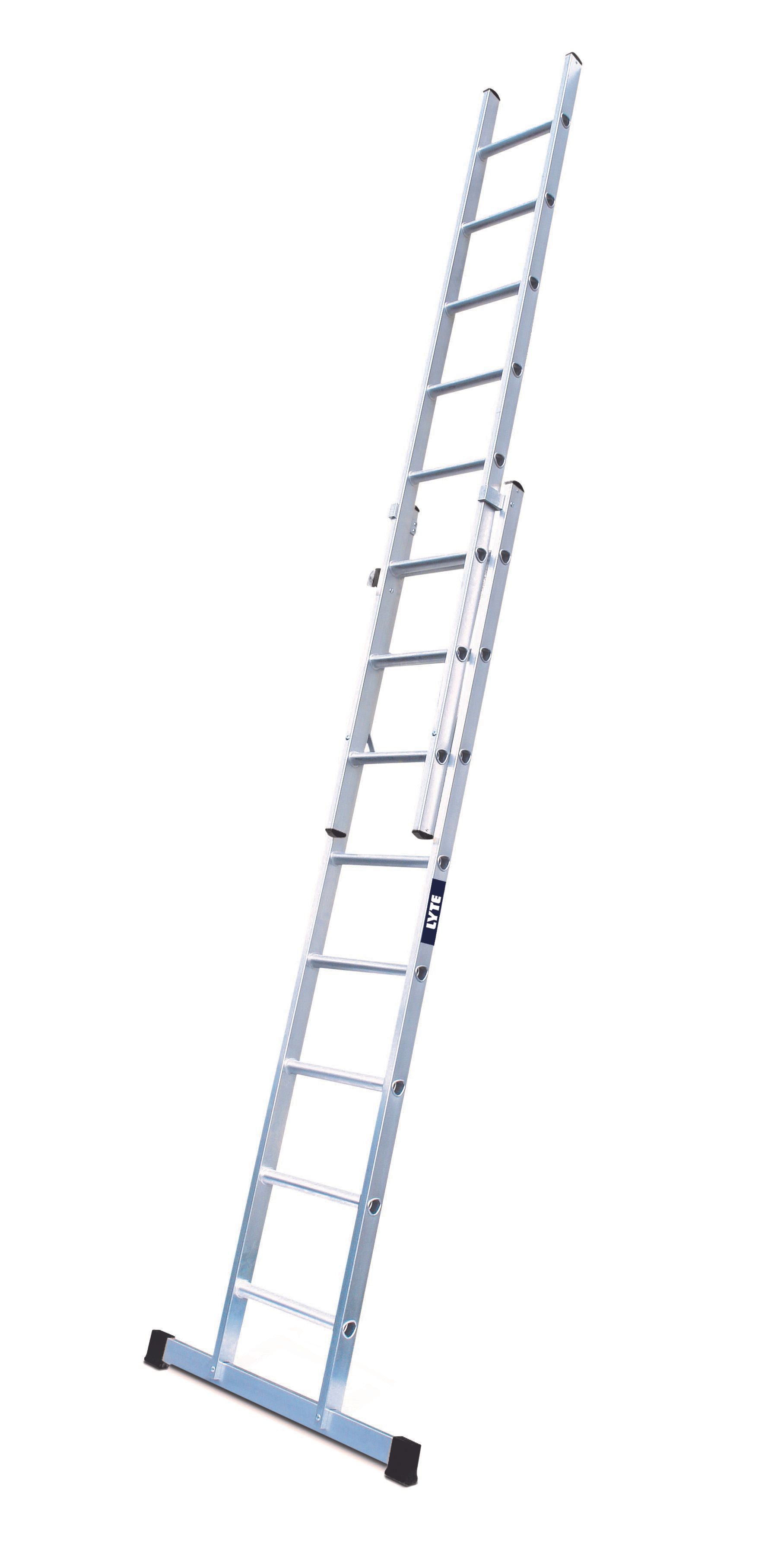 A ladder is sitting on a stand on a white background.