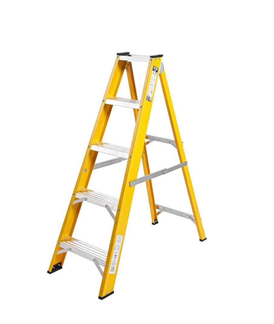 MagnaStep 5 tread glassfibre step ladder facing left