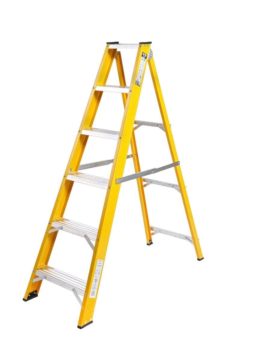 MagnaStep 6 tread glassfibre step ladder facing left