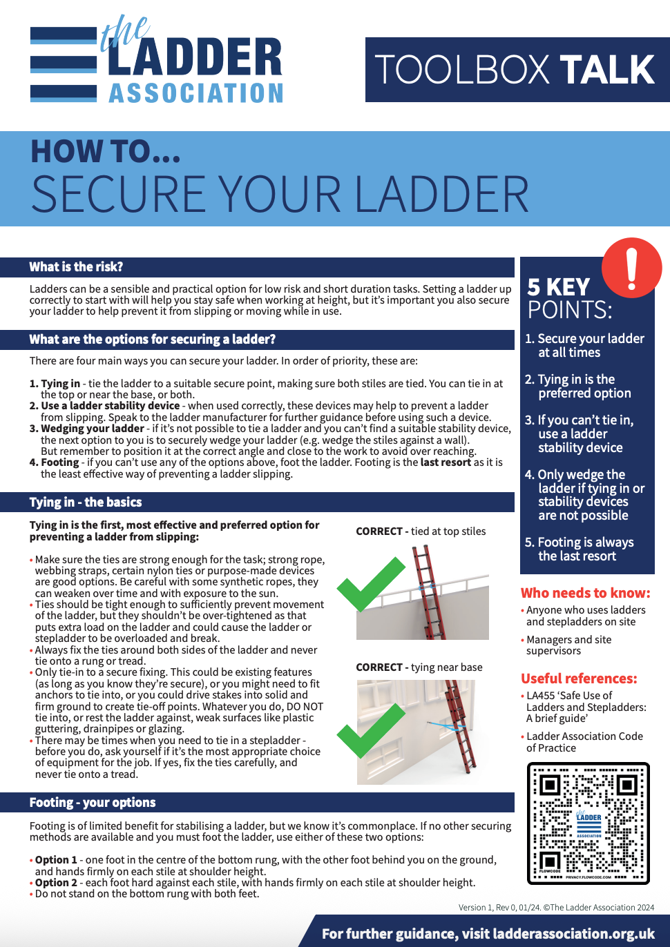 Ladder Association Toolbox Talk flyer image