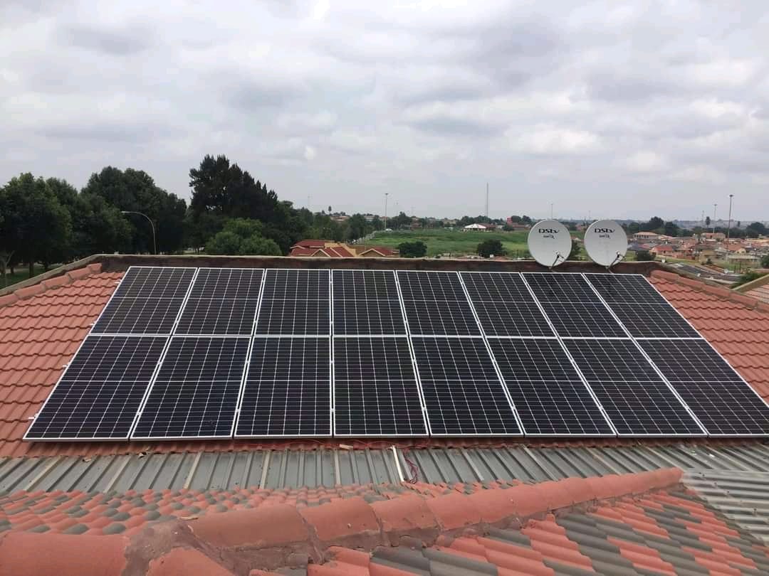 Solar panels installed on roof