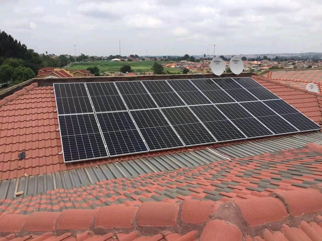 Solar panels installed on roof