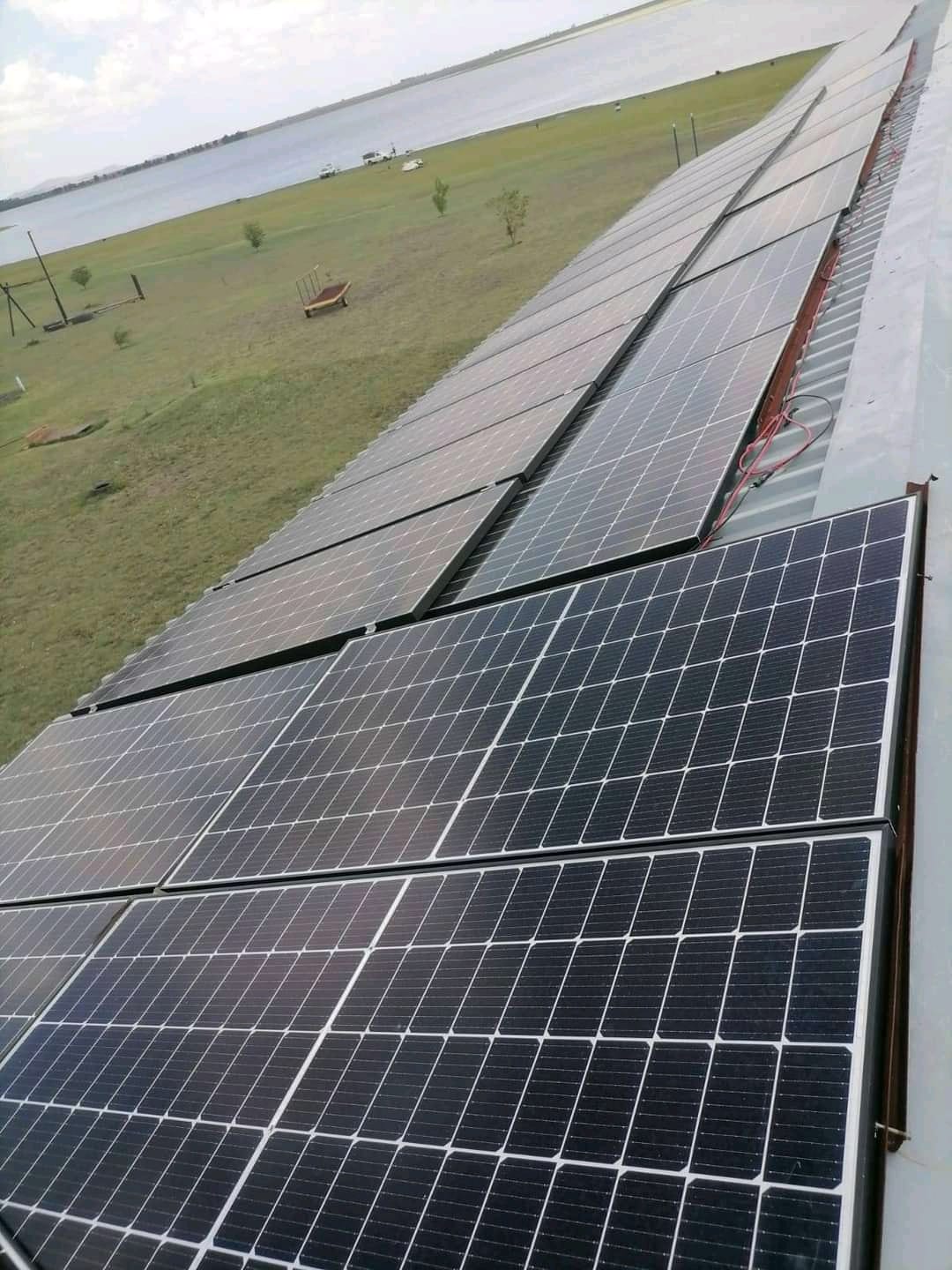 Multiple solar panels installed on roof