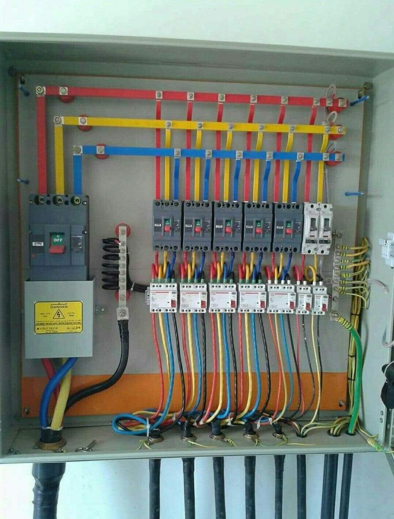 Electrical distribution board after installation