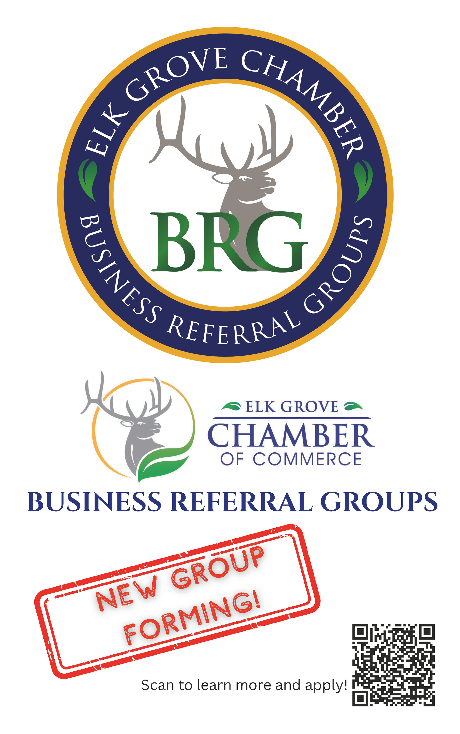 A logo for elk grove chamber business referral groups