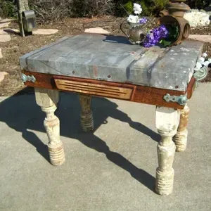 A small table with a drawer underneath it