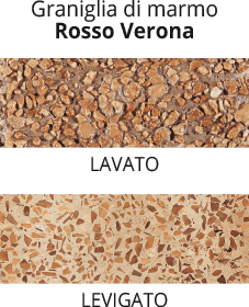 graniglia di marmo Rosso Verona - lavato o levigato