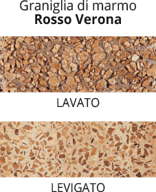 Roter Marmor Granulat Verona - gewaschen oder poliert