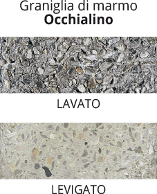 granilla de mármol Lenticular - lavado o pulido