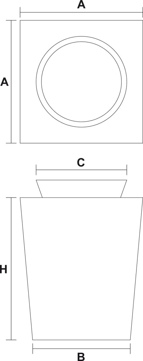 Zeichnung Abfallbehälter Square