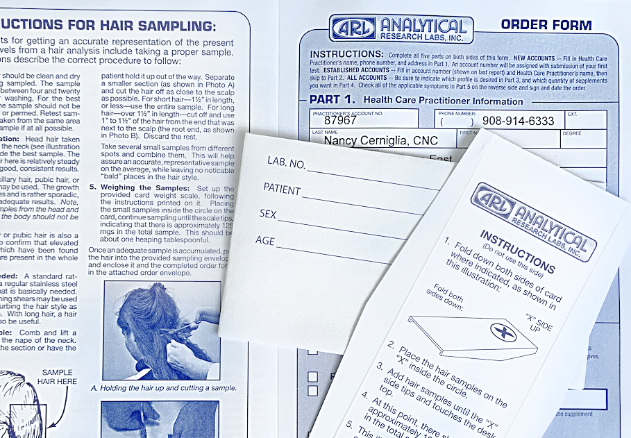 Endomet Labs Hair Tissue Mineral Analysis hair sampling kit