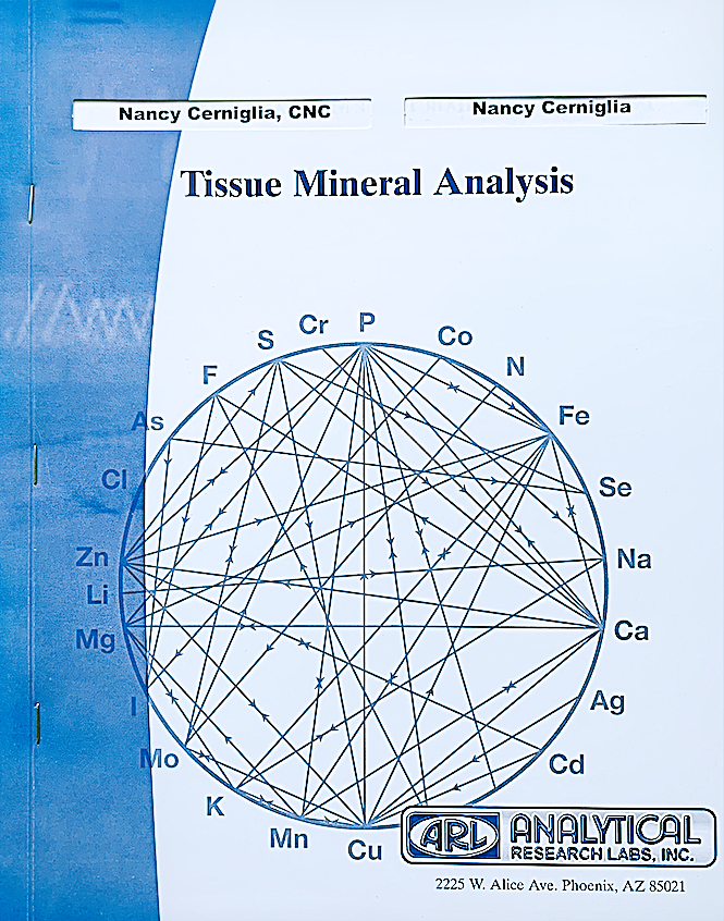 A book titled tissue mineral analysis by nancy cerniglia