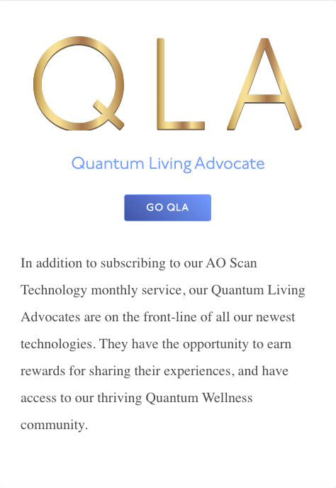 Quantum Living Advocate - generous residual income stream