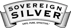 A black and white logo for sovereign silver