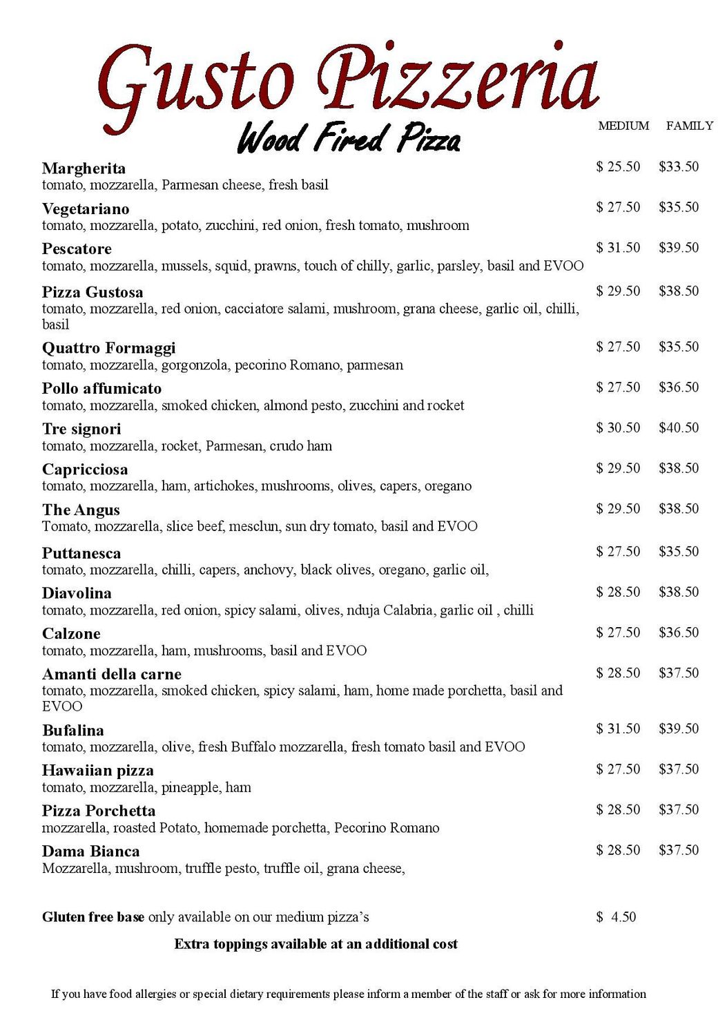 Antipasto at Gusto Italiano