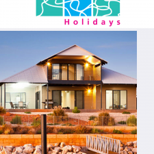 A picture of a house with the words holidays above it