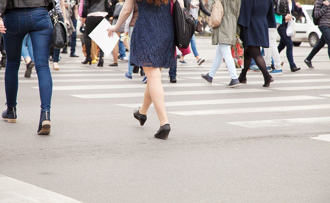 people crossing street