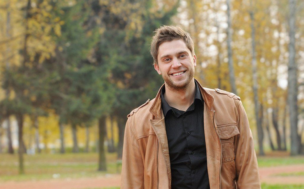 Male individual smiling portrait