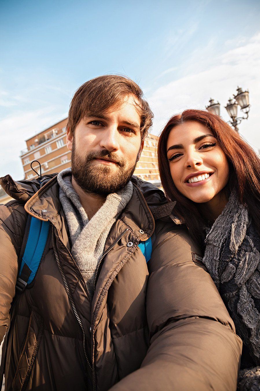 Couple smiling for a selfie
