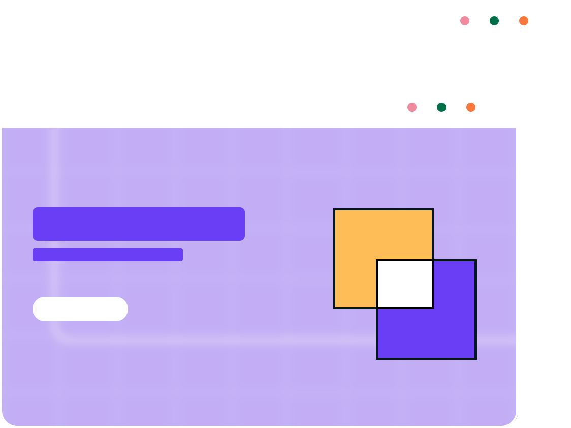 A purple credit card with three squares on it.