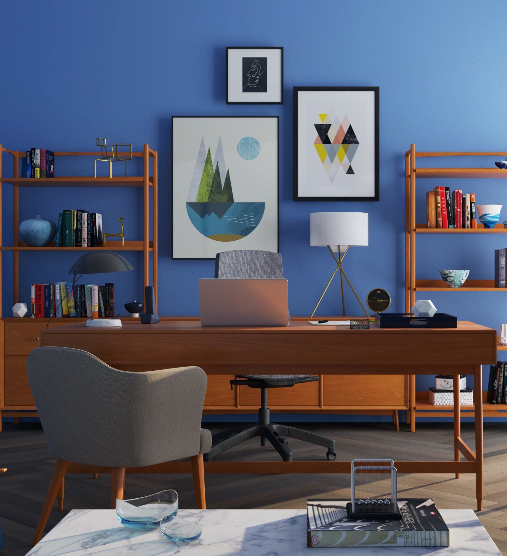 top half of a leafy green house plant with a pink background