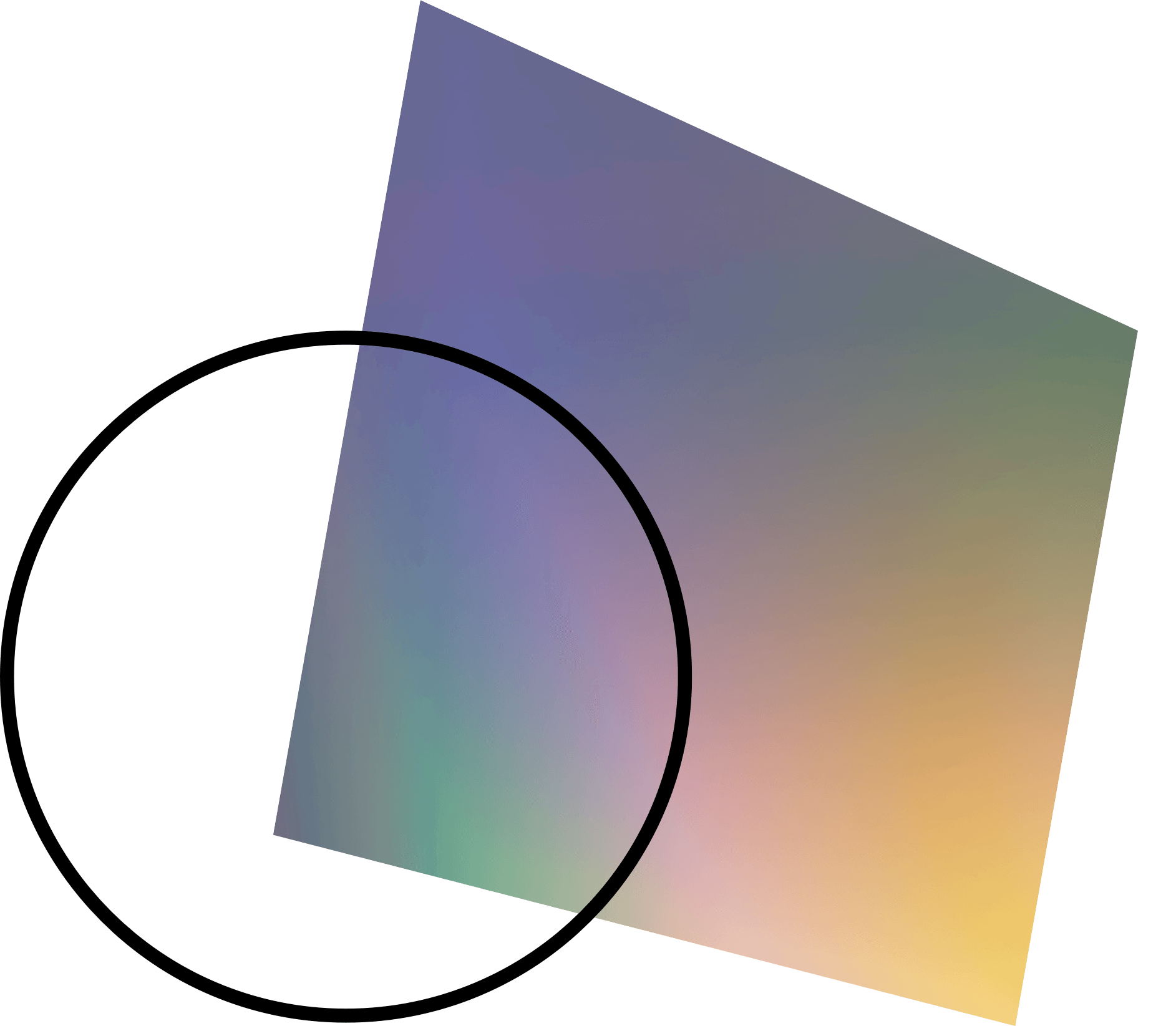 A circle is surrounded by a square on a white background.