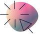 A mouse cursor pointing at a circular, soft-edged shape with a gradient of pink, yellow, and blue and radiating lines.