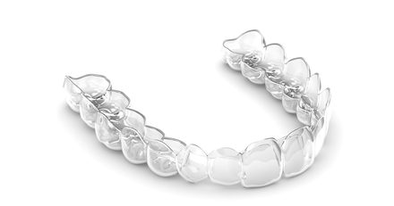 a pair of clear braces on a white background.