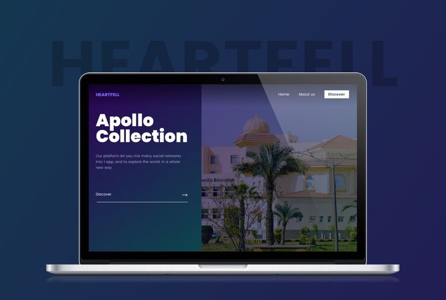 A laptop computer is open to a website called apollo collection.